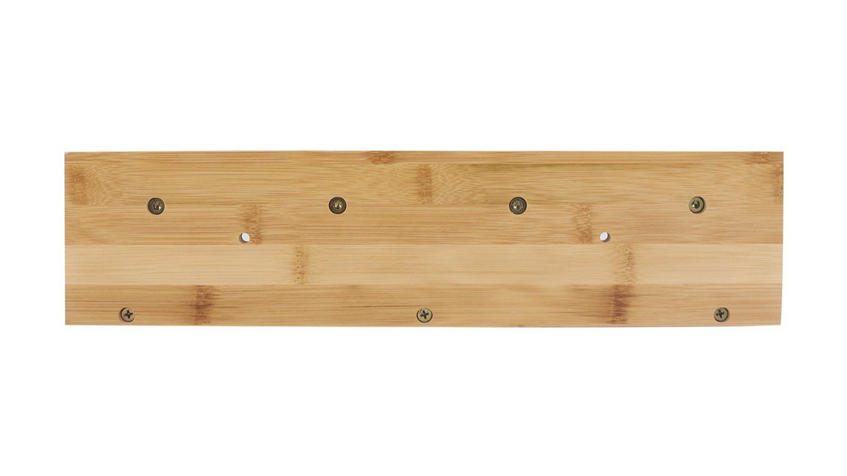 Classic Bamboo Wall Shelf Home Decor Organiser Hanger Storage Rack with 4 Hooks