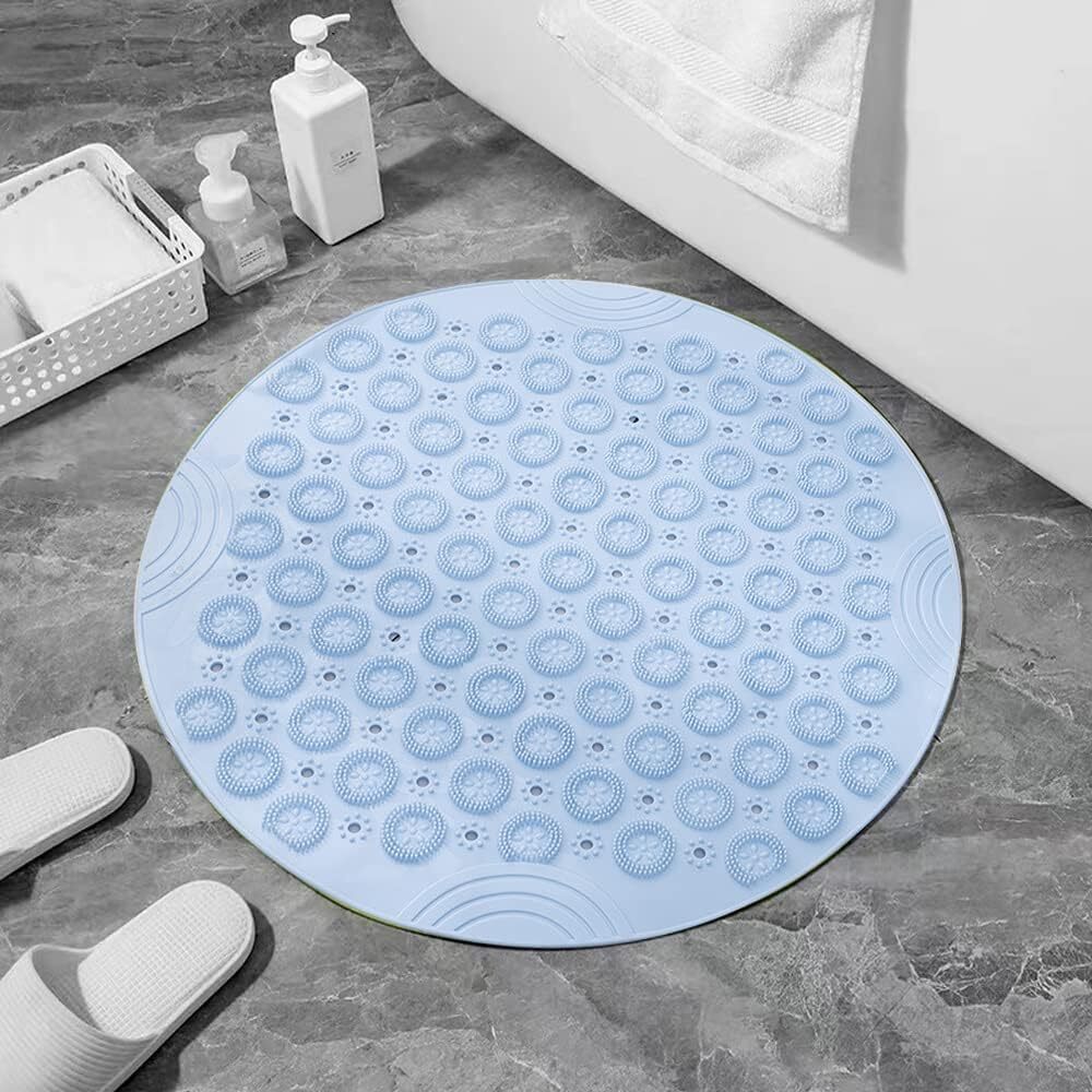 Round Non-Slip PVC Shower Mat - Quick Drain