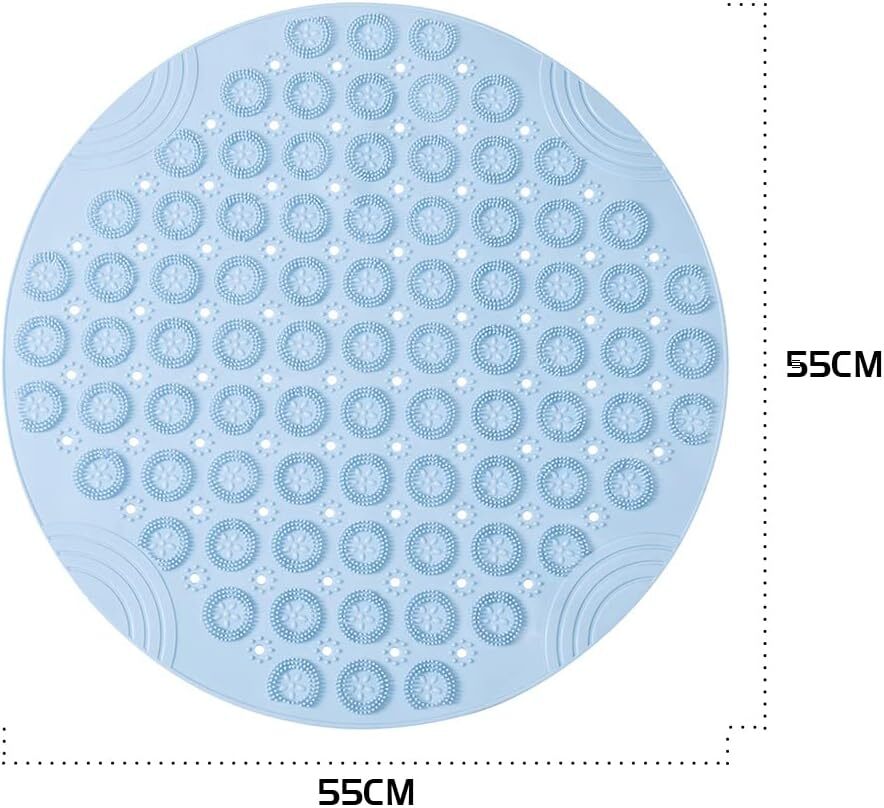 Round Non-Slip PVC Shower Mat - Quick Drain