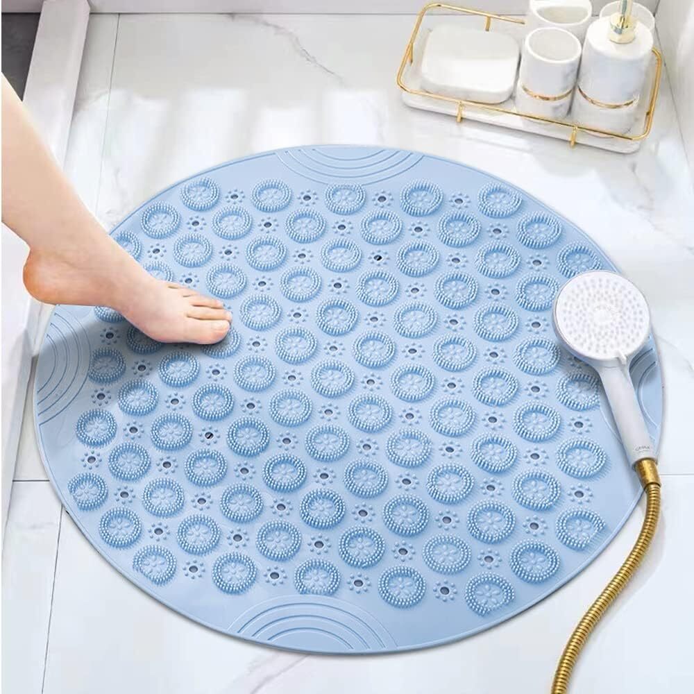 Round Non-Slip PVC Shower Mat - Quick Drain
