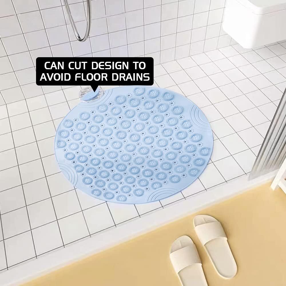 Round Non-Slip PVC Shower Mat - Quick Drain