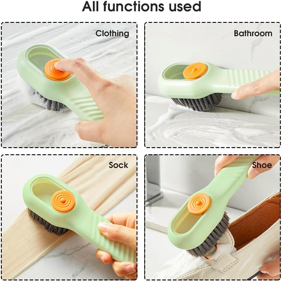 Multifunctional Liquid Shoe Brush Cleaners Soap Dispenser Cleaning Brush