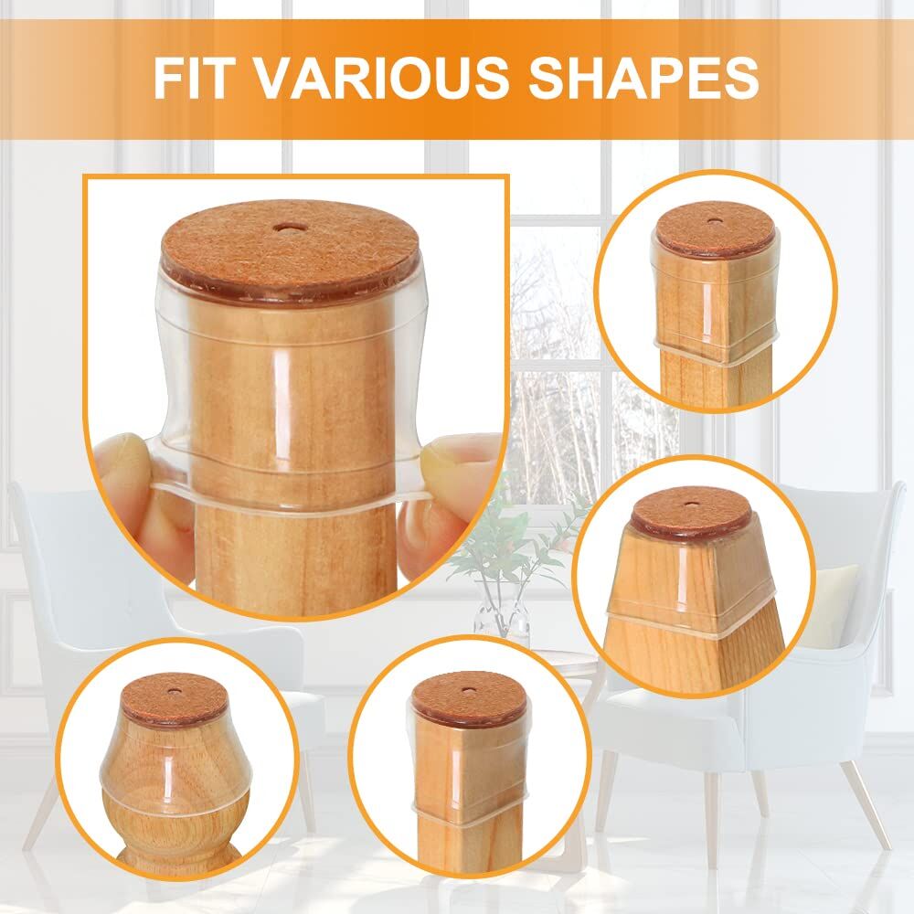 8 Pack Furniture Leg Covers Feet Non Slip Floor Protector Soft Silicone