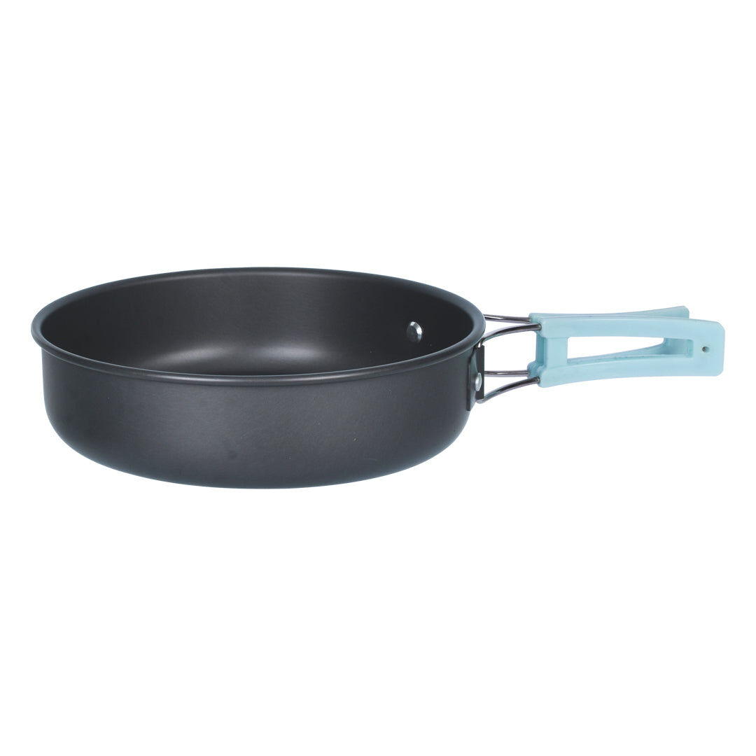 3Pcs Camping Cooking Set Lightweight Anodised Aluminium Cookware Pot Pan Teapot