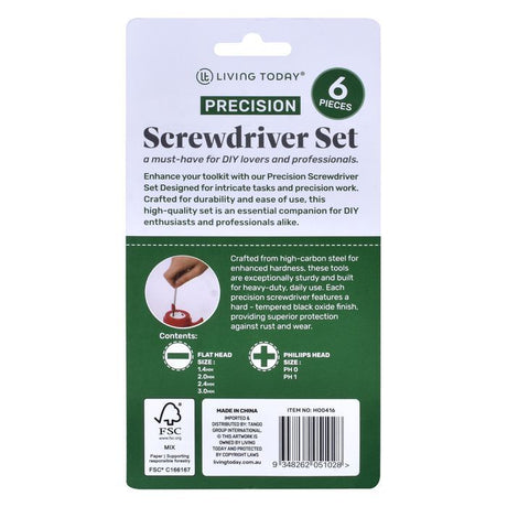 6 Piece Precision Screwdriver Set Tool Kit Repair Fix Laptop Phone Flat Cross