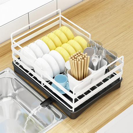 Viviendo 2 Tier Kitchen Counter Dish Rack - White