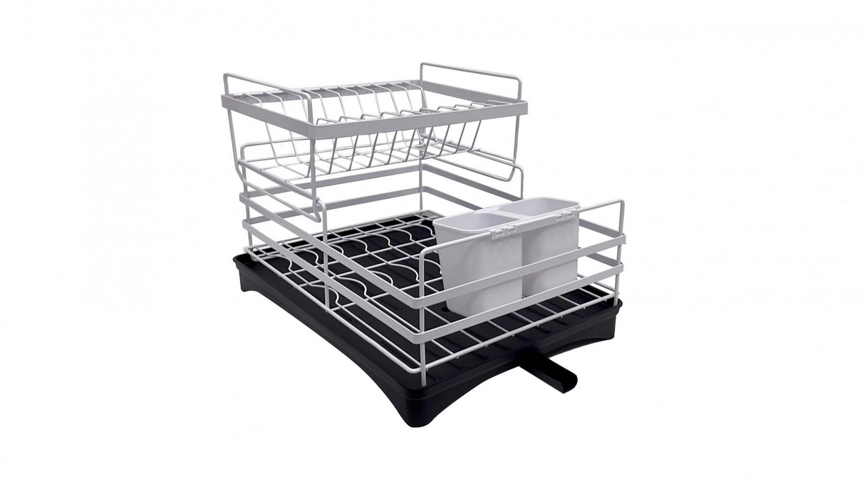 Viviendo 2 Tier Kitchen Counter Dish Rack - White