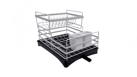 Viviendo 2 Tier Kitchen Counter Dish Rack - White