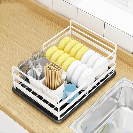 Viviendo 2 Tier Kitchen Counter Dish Rack - White
