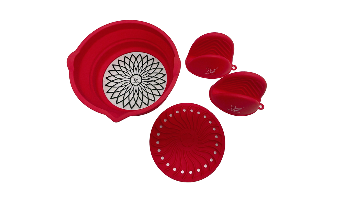 Viviendo 1.2 Litre Air Fryer Silicone Pot - Red