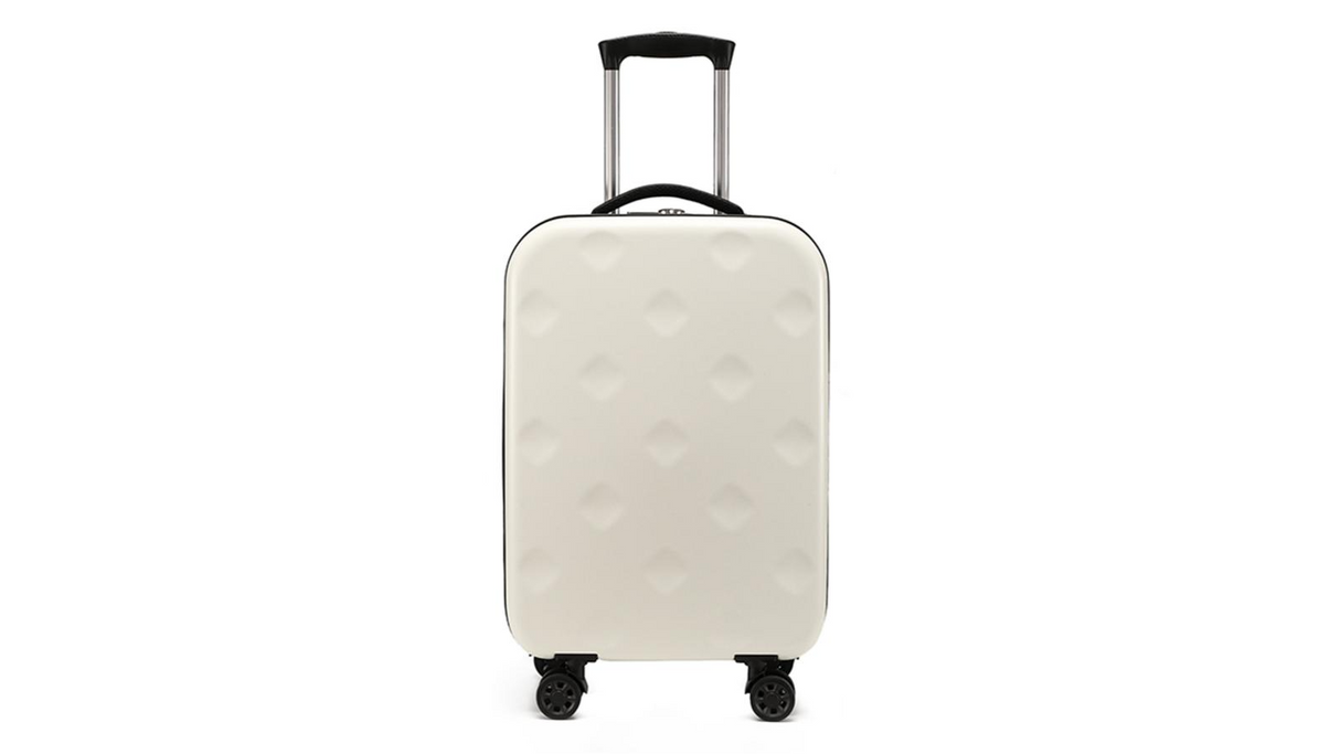 Viviendo 20inch Collapsible Foldable Stylish Suitcase Travel Luggage Bag - White