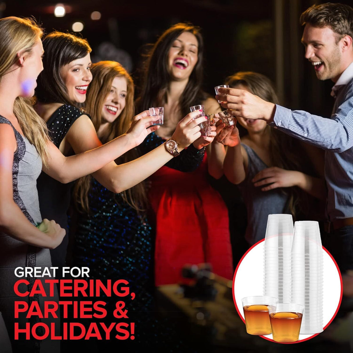 1080x 30ml Reusable & Disposable Plastic Shot Glasses - Clear Cups for Event Tastings (Bulk)