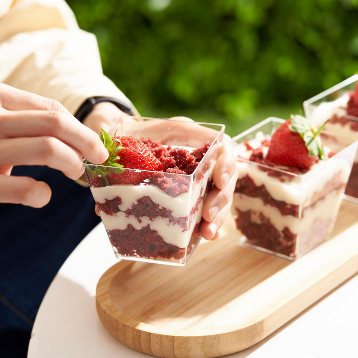 288x Clear Plastic Square Dessert Cups - Premium & BPA Free