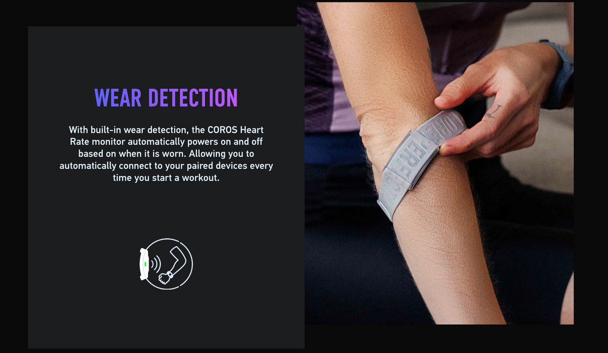 Coros Heart Rate Monitor Activity Tracker in Grey (Wear Around Arm)