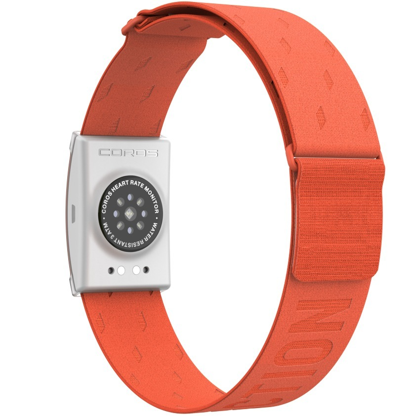 Coros Heart Rate Monitor Activity Tracker in Grey/Orange (Wear Around Arm)