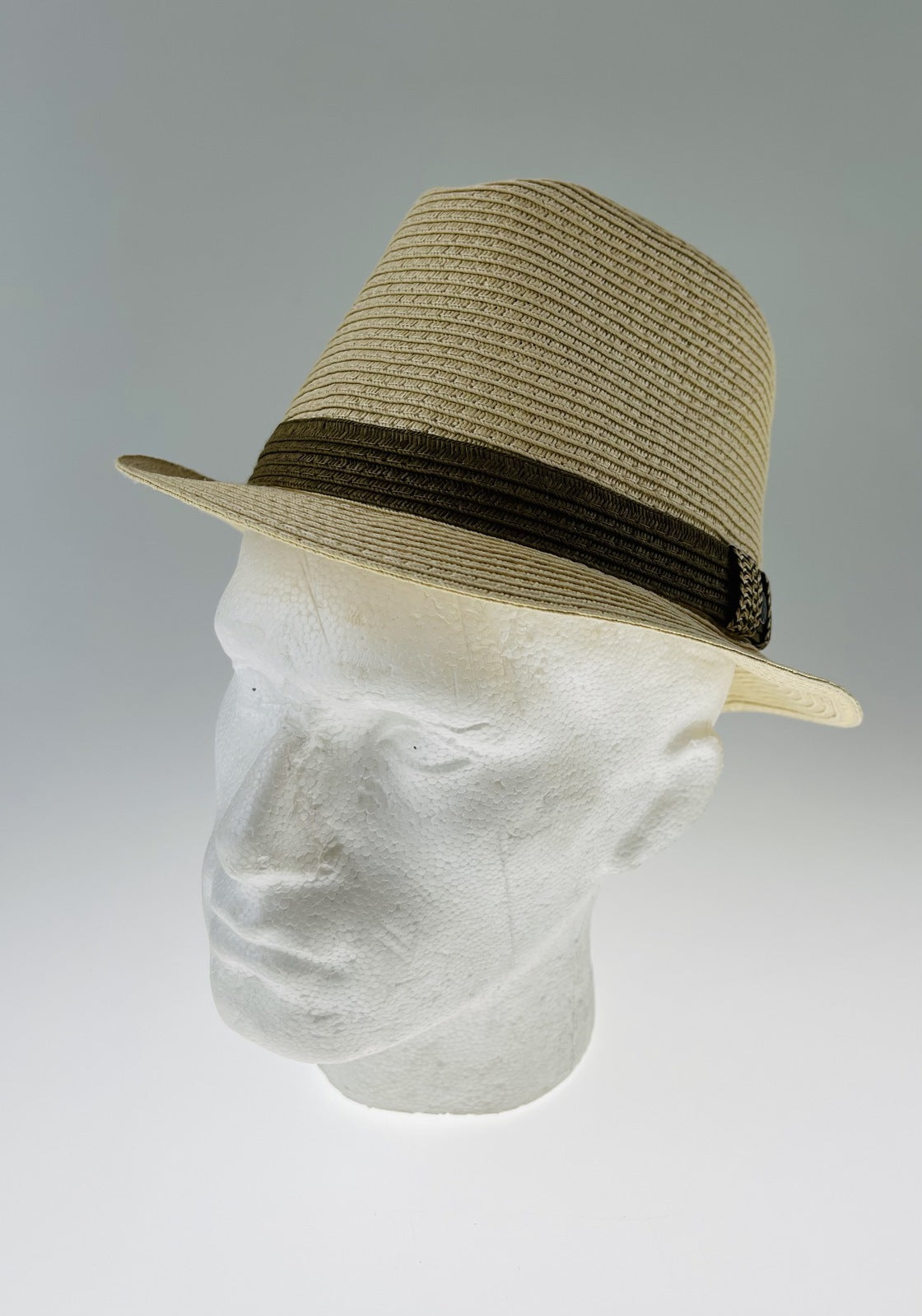 Dents Mens Straw Hat Toyo Trilby Fedora Summer Sun Stingy Brim - Natural/Brown