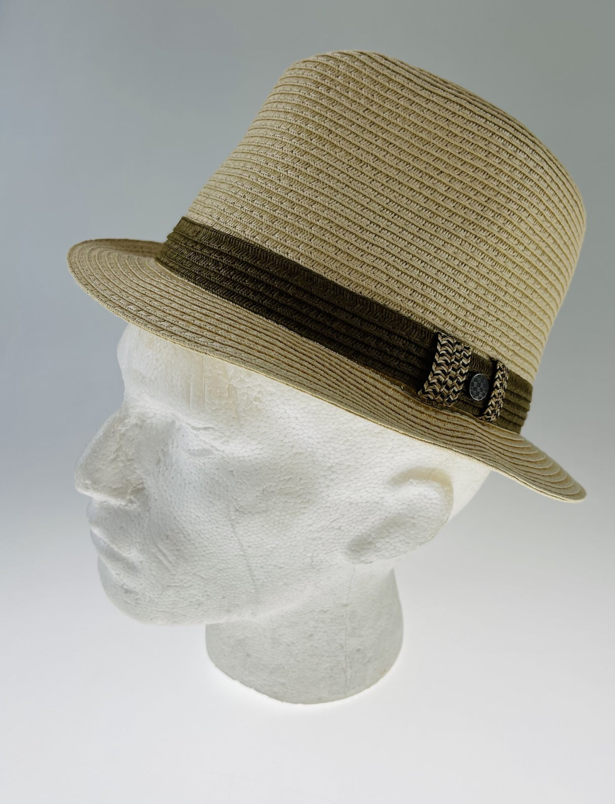 Dents Mens Straw Hat Toyo Trilby Fedora Summer Sun Stingy Brim - Natural/Brown