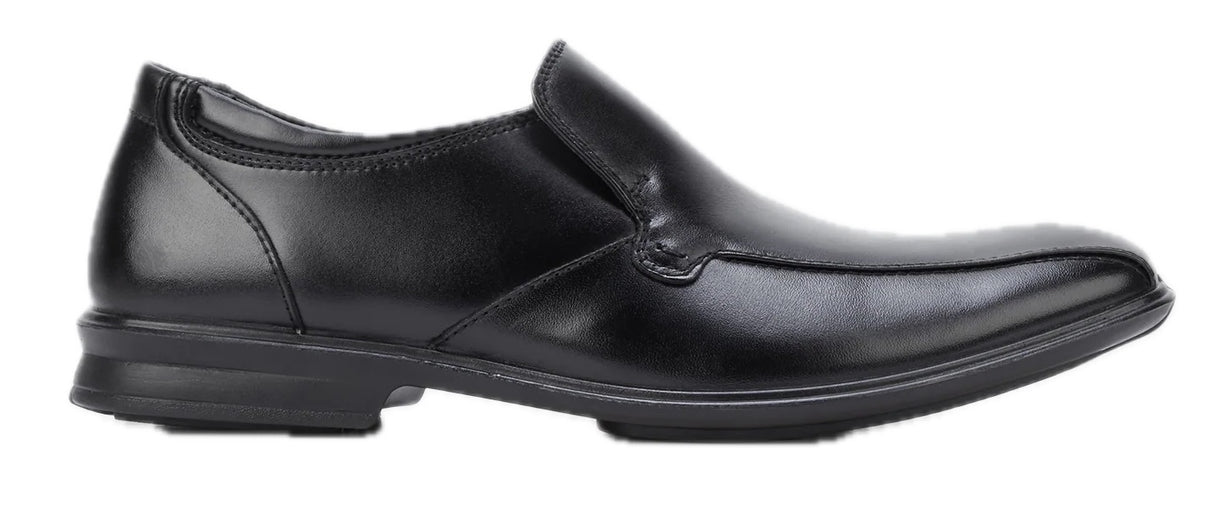 Hush Puppies Cahill Leather Slip on Business Shoes Casual Work Loafers - Black