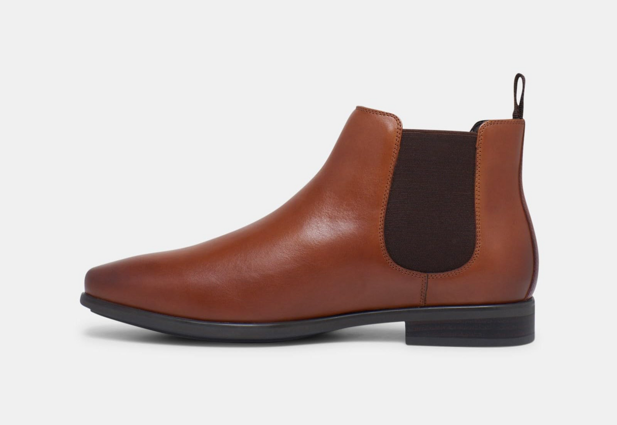 Mens HUSH PUPPIES NORRIS Leather Boots Shoes - Tan in Size US 6