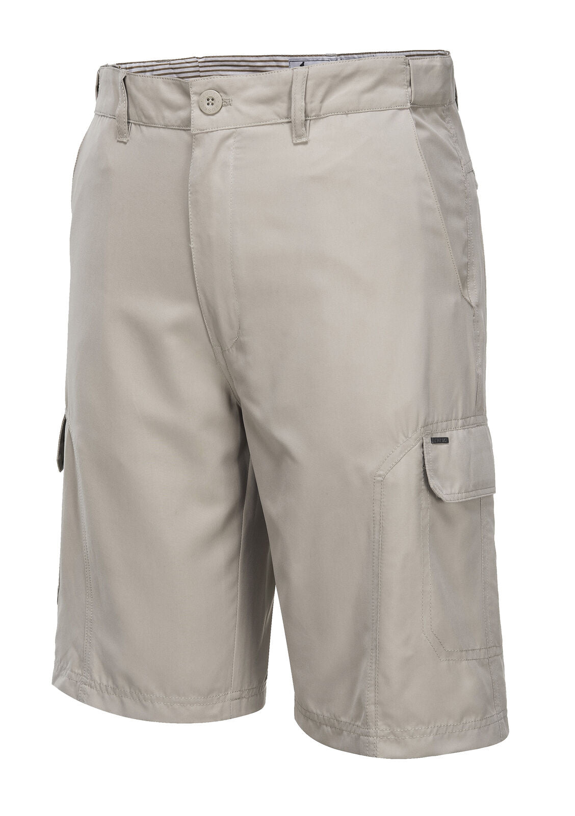 Huski Cascade Mens Cargo Shorts - Army (Microfibre Flexi Fit Military 515206) - Bone