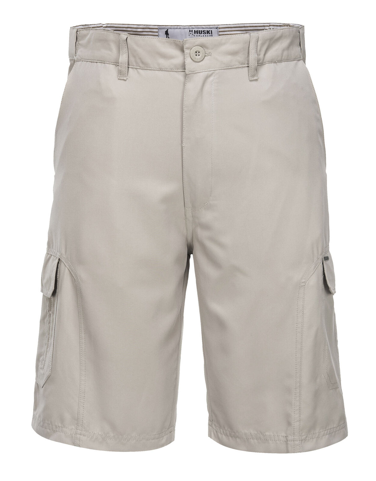 Huski Cascade Mens Cargo Shorts - Army (Microfibre Flexi Fit Military 515206) - Bone
