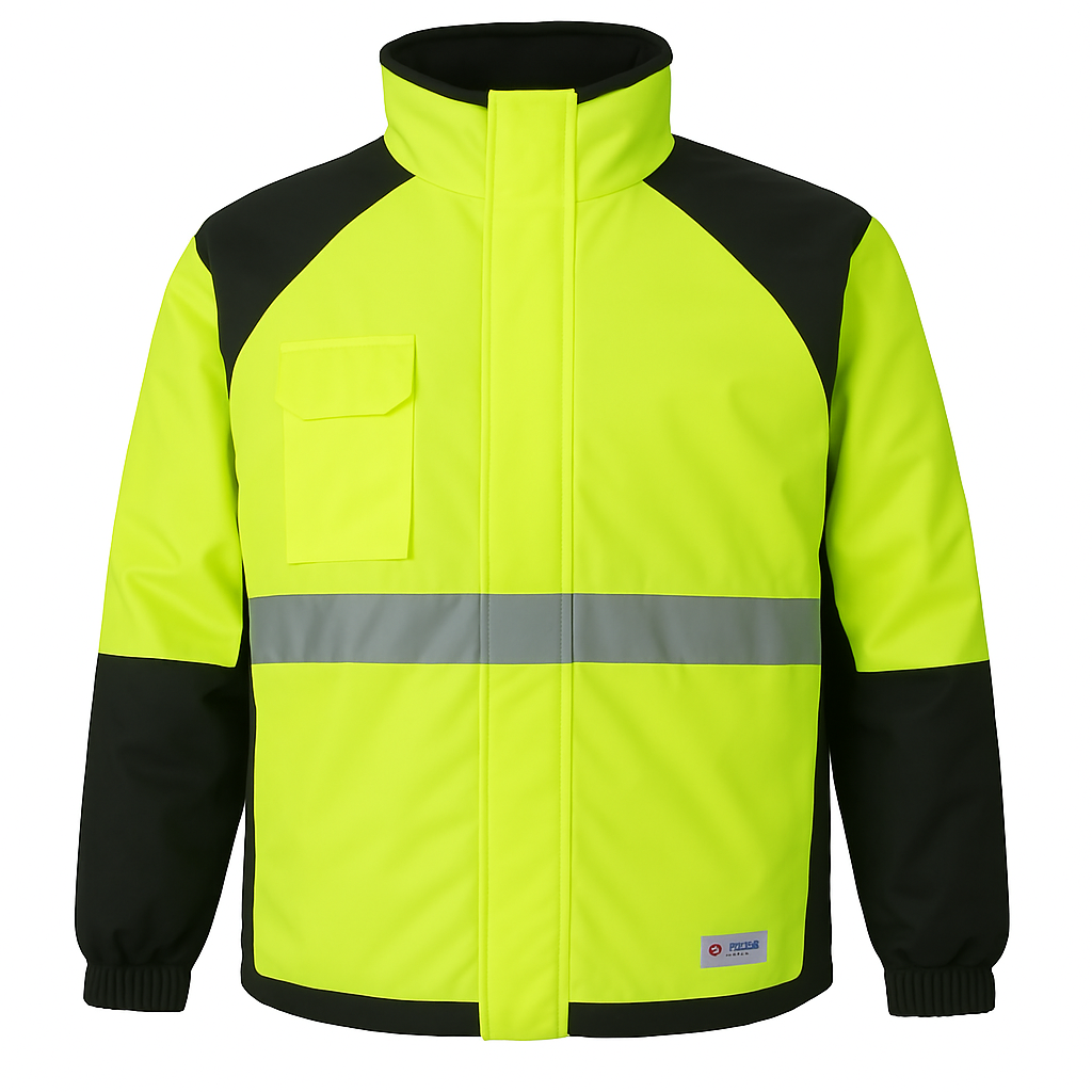 HUSKI Miner Hi Vis Waterproof Jacket Industrial Workwear Reflective 918015