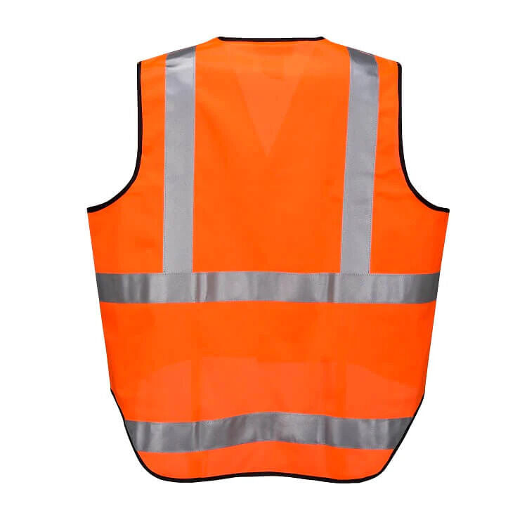 HUSKI Hi Vis Orange Patrol Vest - 3M Reflective Tape Safety High Visibility Workwear (918094)