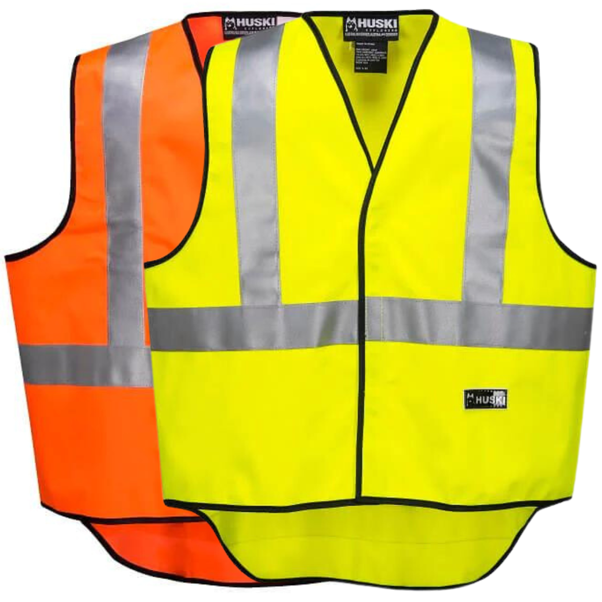HUSKI Hi Vis Patrol Vest 3M Reflective Tape Safety Workwear High Visibility - Orange