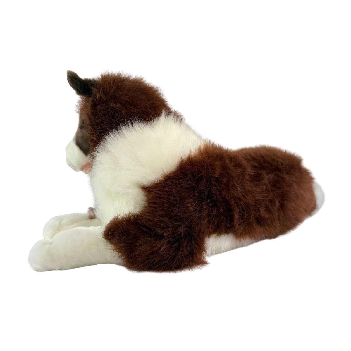 Bocchetta Hazel 62cm Border Collie with Satin Pocket Plush Toy - Chocolate (Realistic Stuffed Animal Dog Gift)