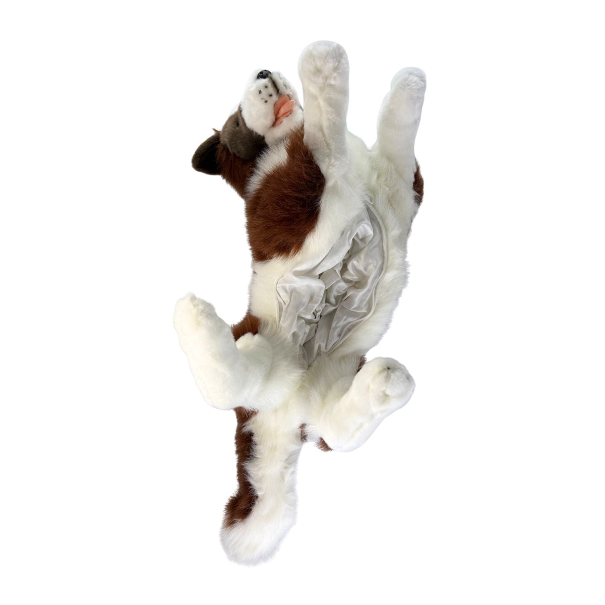 Bocchetta Hazel 62cm Border Collie with Satin Pocket Plush Toy - Chocolate (Realistic Stuffed Animal Dog Gift)
