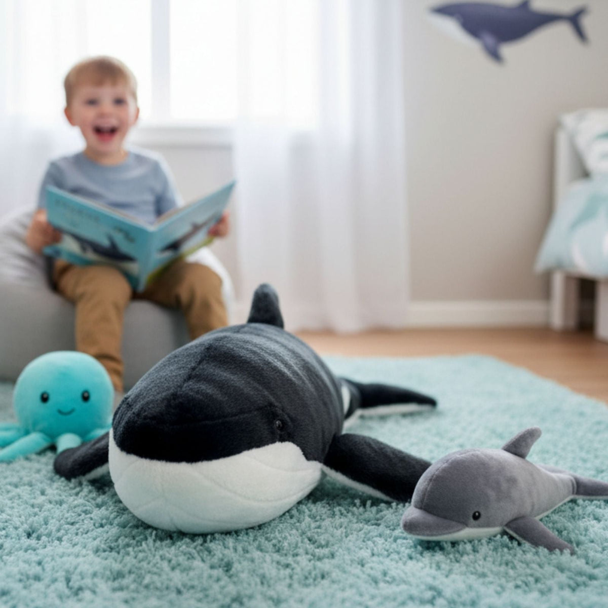 Bocchetta Humphrey 48cm Humpback Whale Plush Toy (Realistic Stuffed Animal Sea Life Gift)