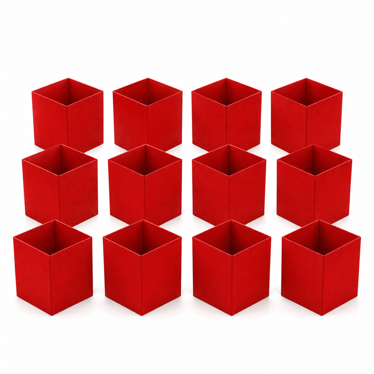 12x Foldable Pencil Cup for Home Office Desk Ruler Scissor Holder EAZI FOLD in Red
