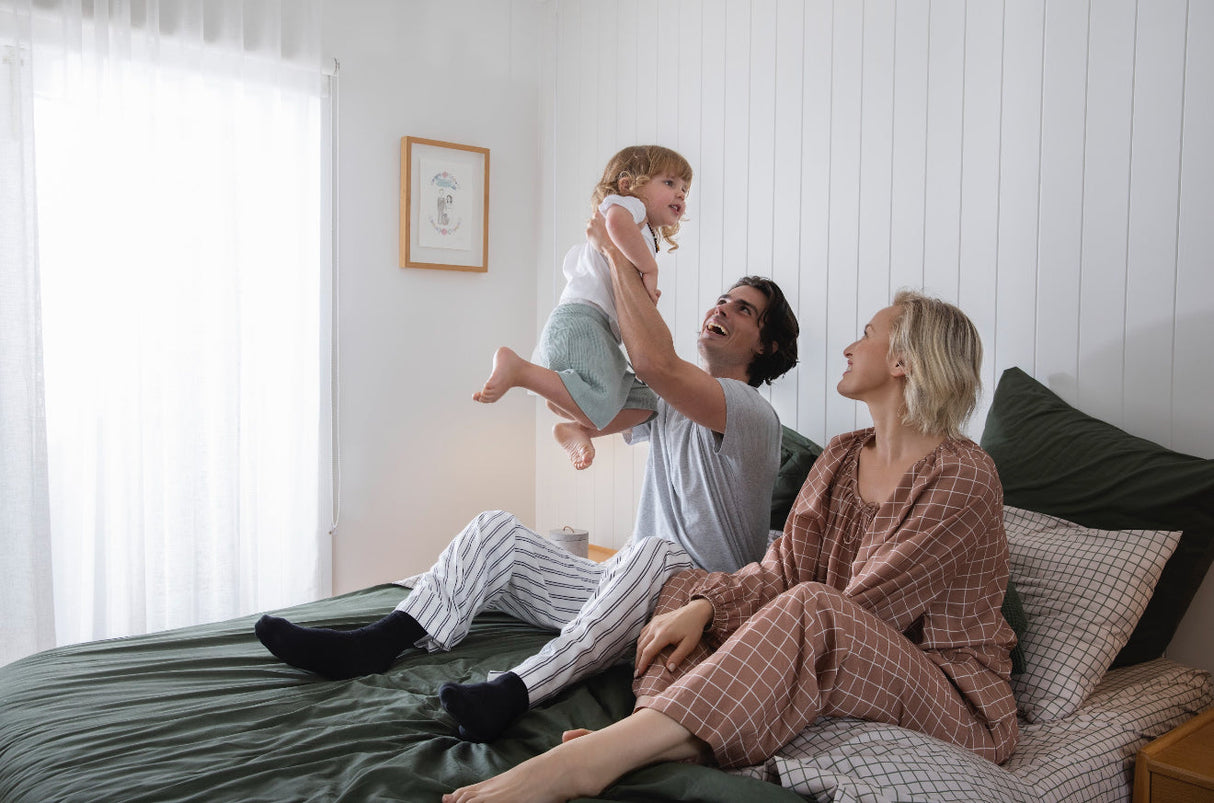 100% Cloud Cotton Duvet Quilt Cover Set w/ 2 Pillow Cases in Fern