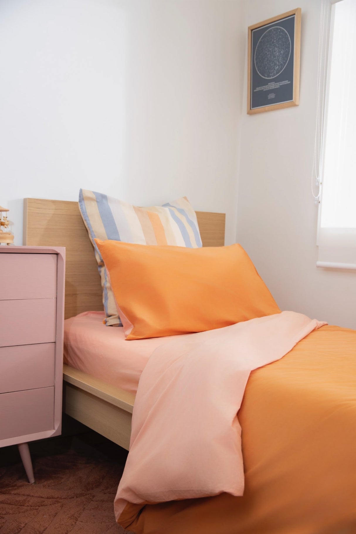 100% Cloud Cotton Duvet Quilt Cover Set w/ 2 Pillow Cases in Peach