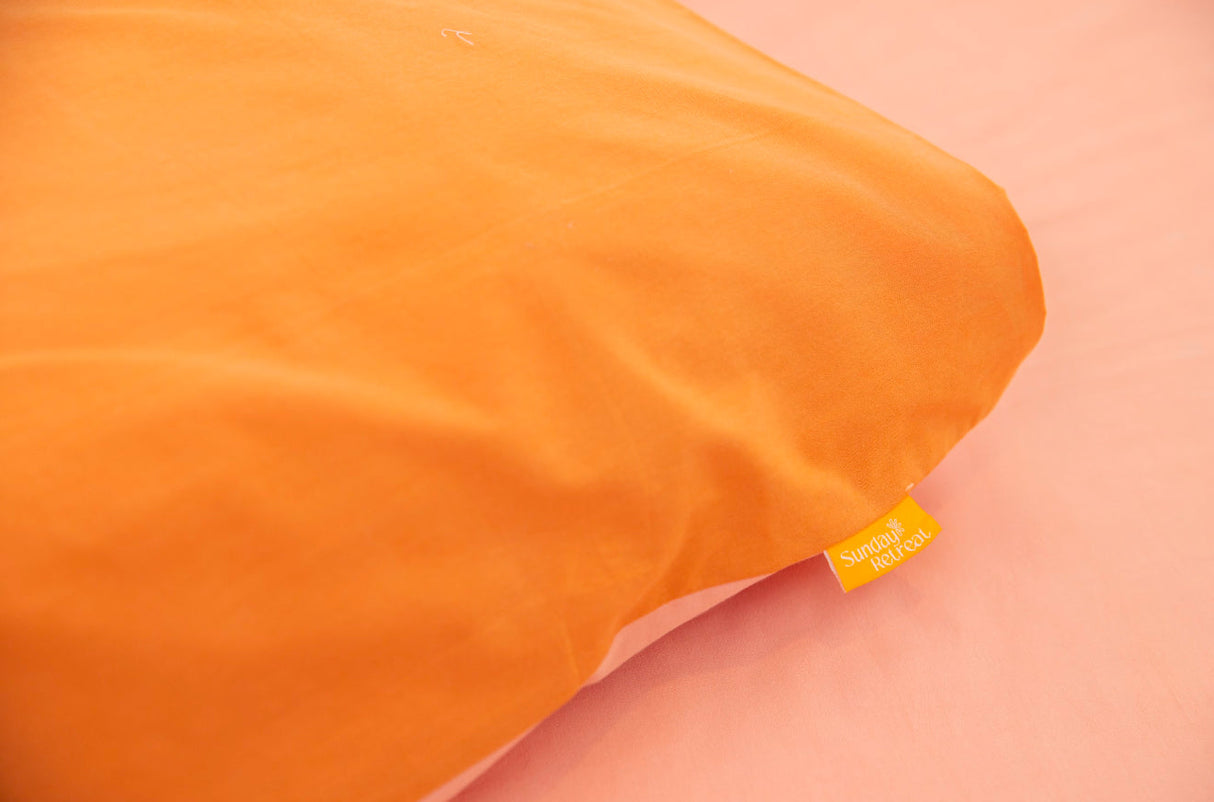 2x Square European Pillow Covers - 100% Cotton - Peach