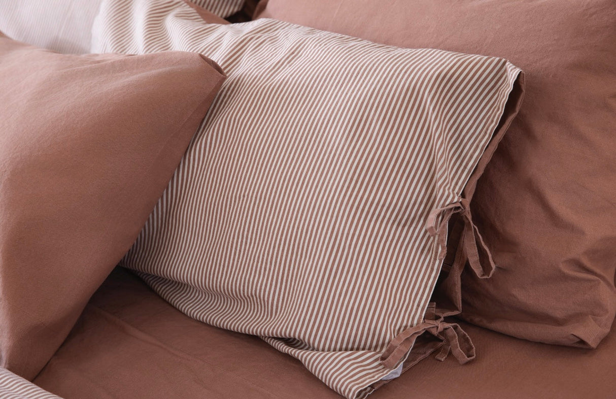 100% Cloud Cotton Duvet Quilt Cover Set w/ 2 Pillow Cases in Terra