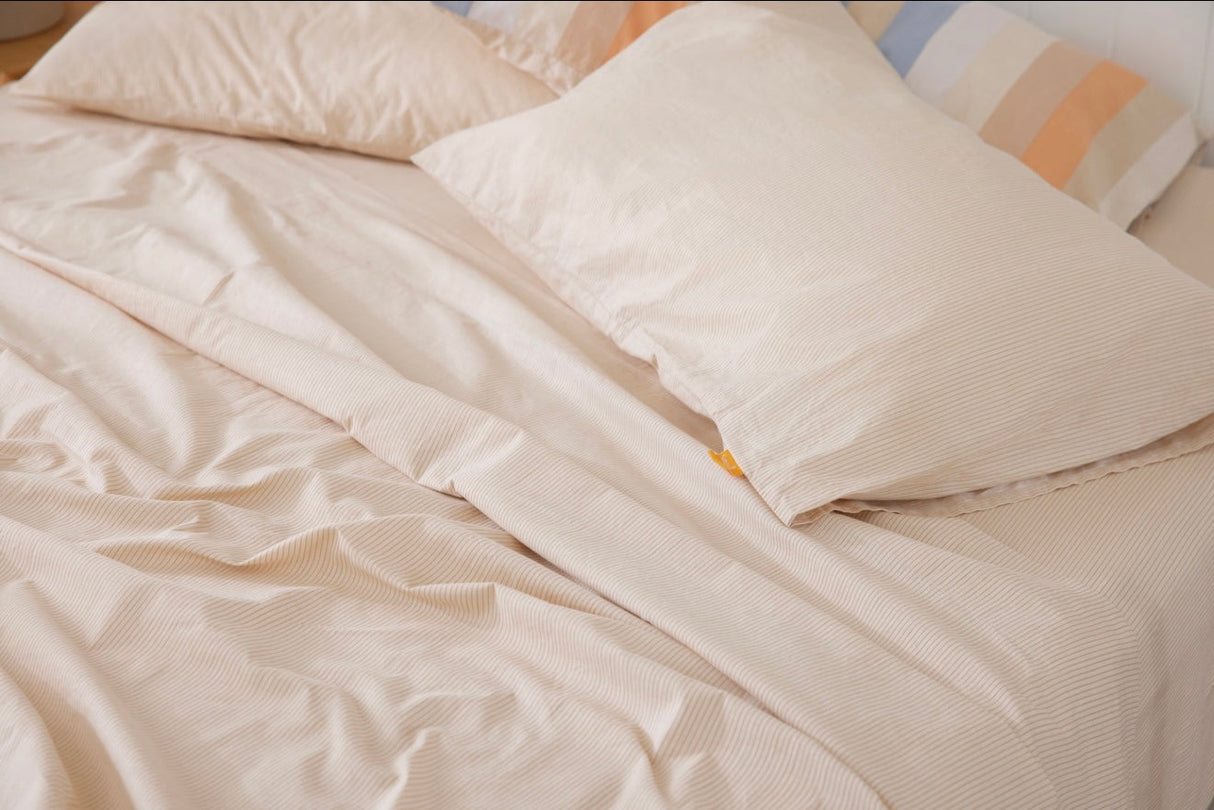 100% Cotton Percale Sheet Set - Fitted & Flat Sheets + Pillowcases - Poppy