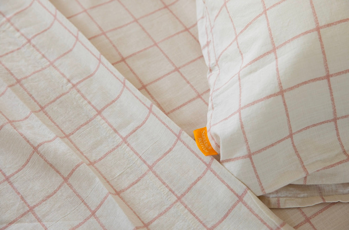 100% Cotton Percale Sheet Set - Fitted & Flat Sheets + Pillowcases - Betty