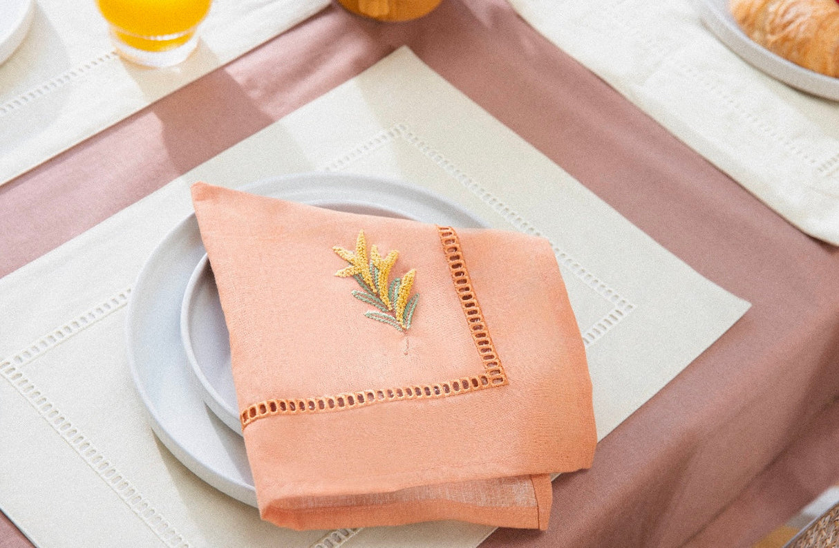 100% Cotton Linen Napkins - Wild Flower (Set of 2)