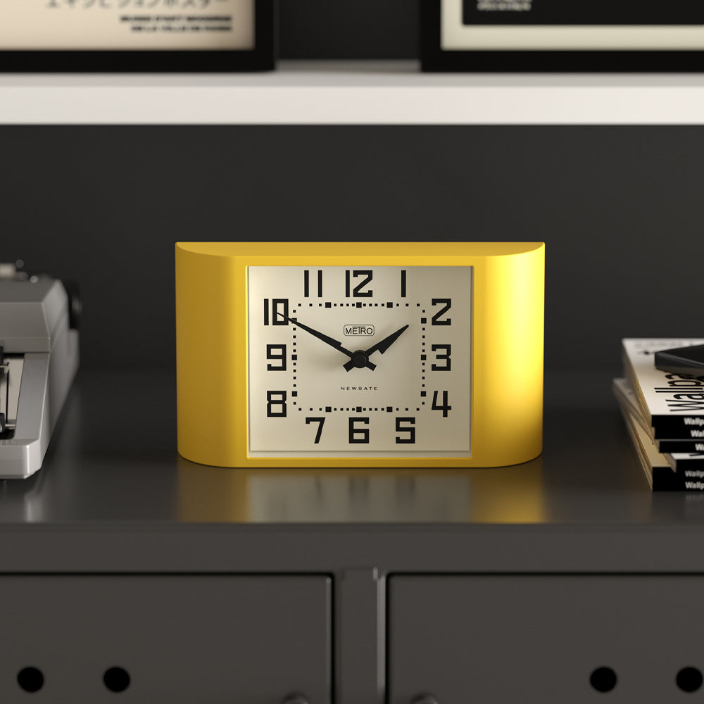 Newgate Mini Metro Mantel Clock - Yellow
