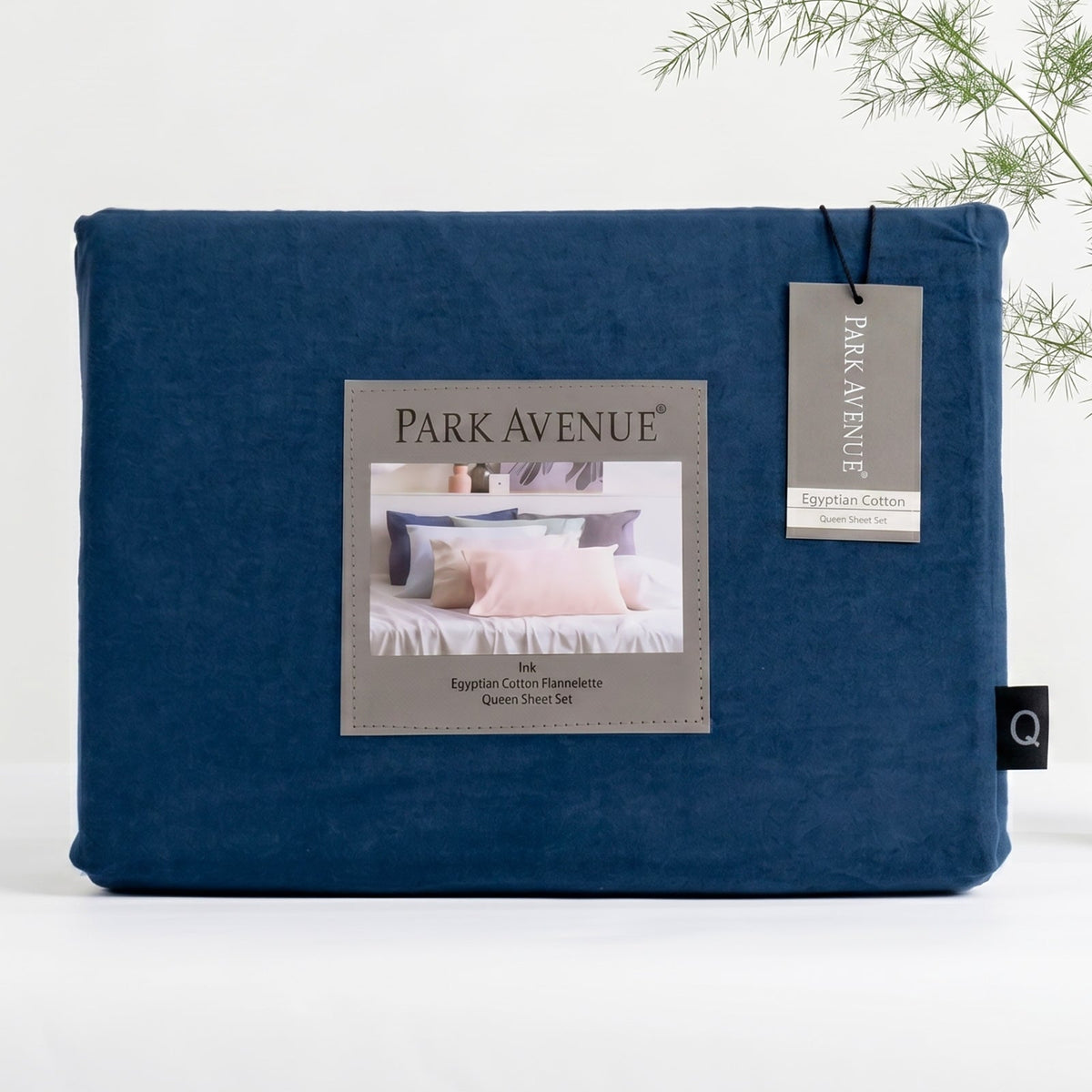 Park Avenue 175 GSM Egyptian Cotton Flannelette Bed Sheet Set - Ink