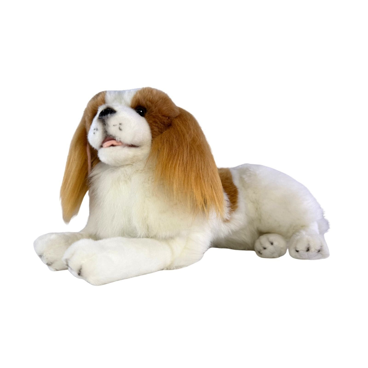Bocchetta Izzy 40cm Lying Cavalier King Charles Spaniel Plush Toy - Brown (Realistic Stuffed Animal Dog Gift)