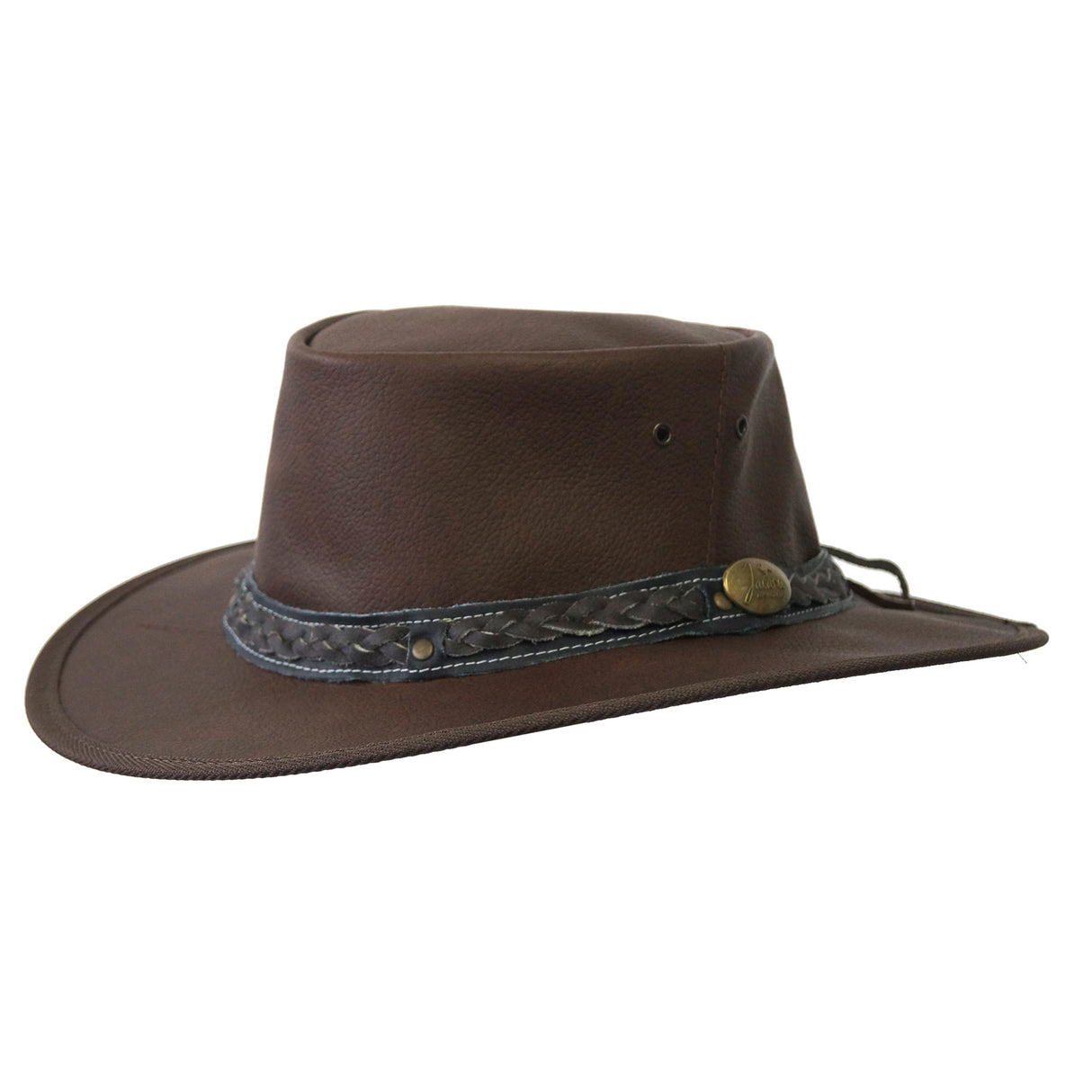 JACARU Roo Nomad Kangaroo Leather Hat Crushable Foldable Water Resistant Squashy - Brown