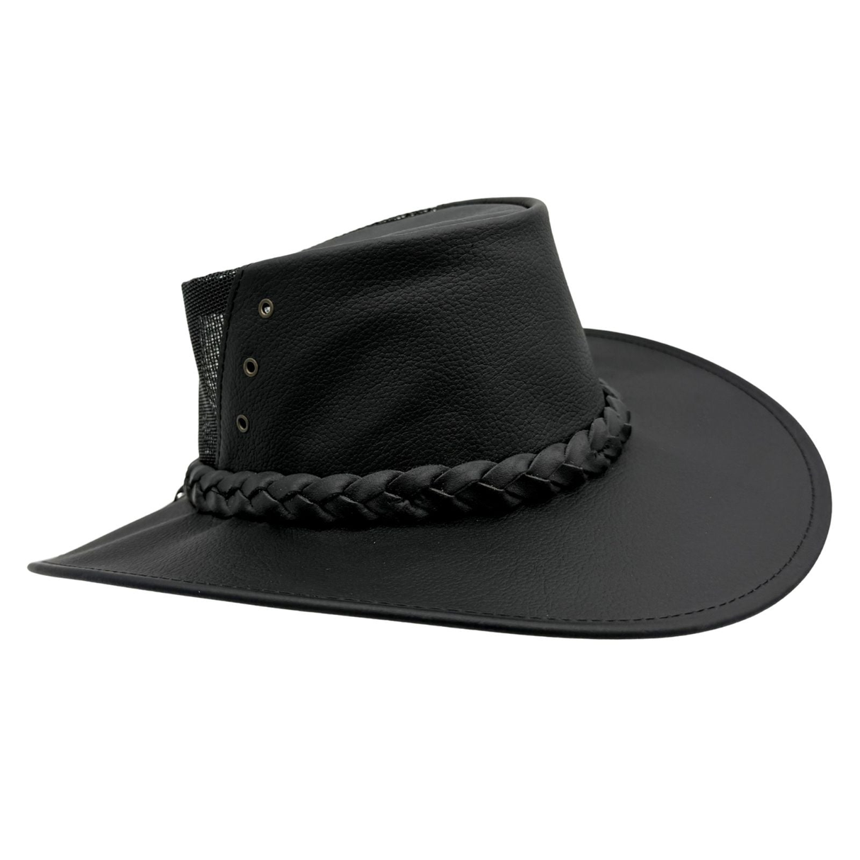 Jacaru 1150 Kangaroo Leather Breeze Hat in Black
