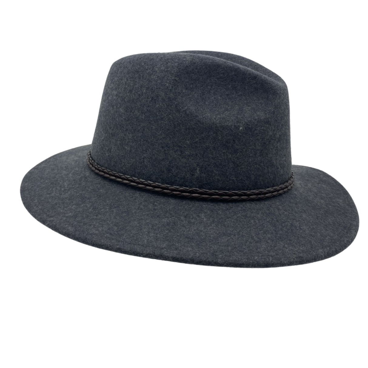 Jacaru 1847 Outback Fedora Hat - Dark Grey (100% Australian Wool Travel Crushable Hat)