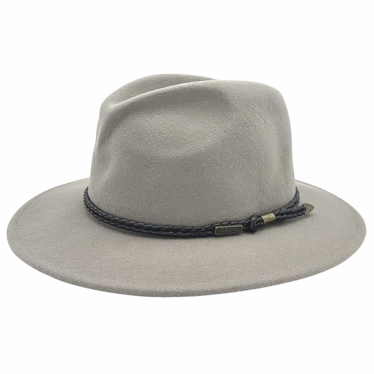 Jacaru 1847 Outback Fedora Hat - Stone (100% Australian Wool Travel Crushable Hat)