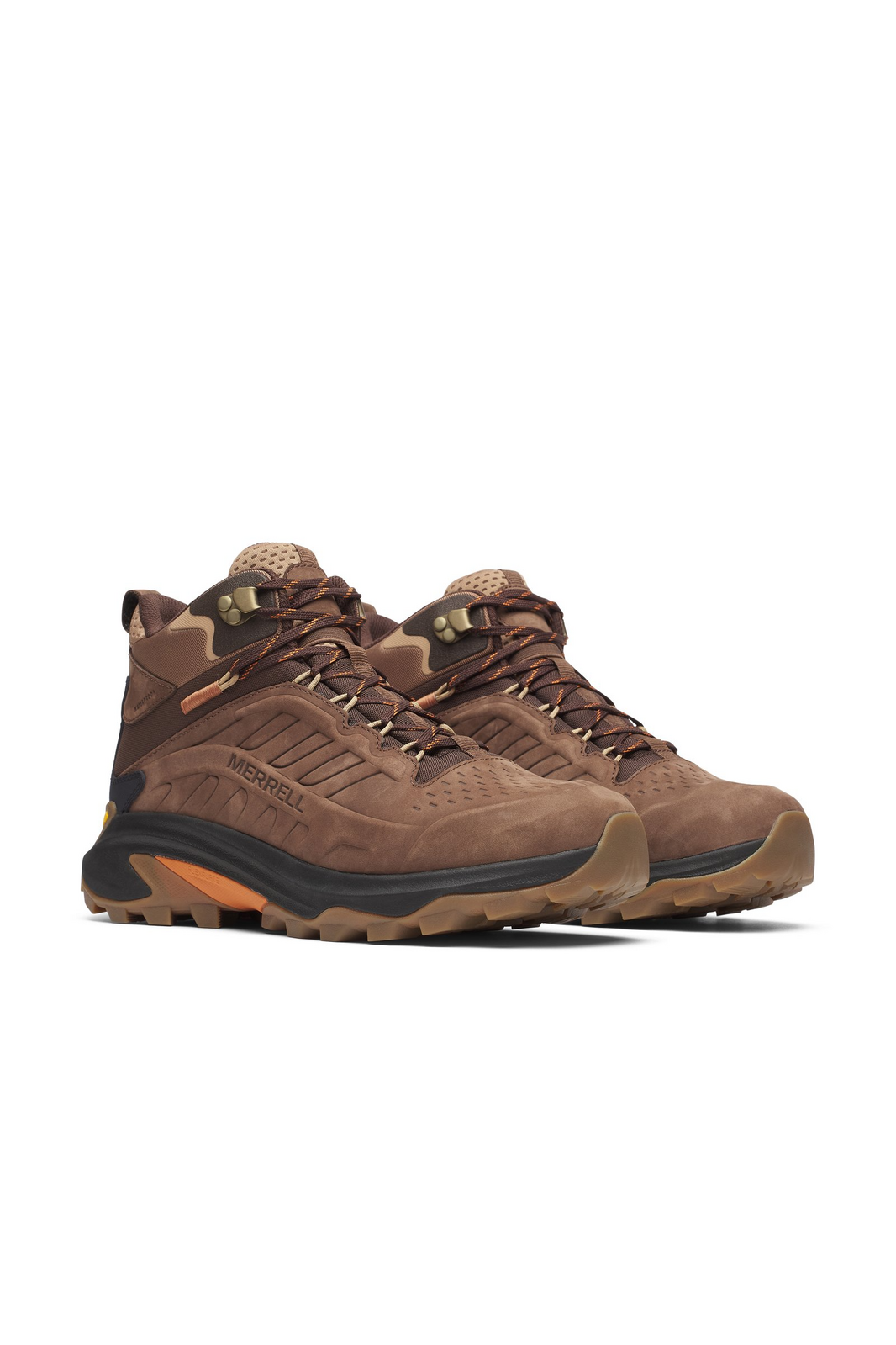 Merrell Mens Moab Speed 2 Mid Leather Waterproof Shoes Boots w/ Vibram Sole in Mole Brown