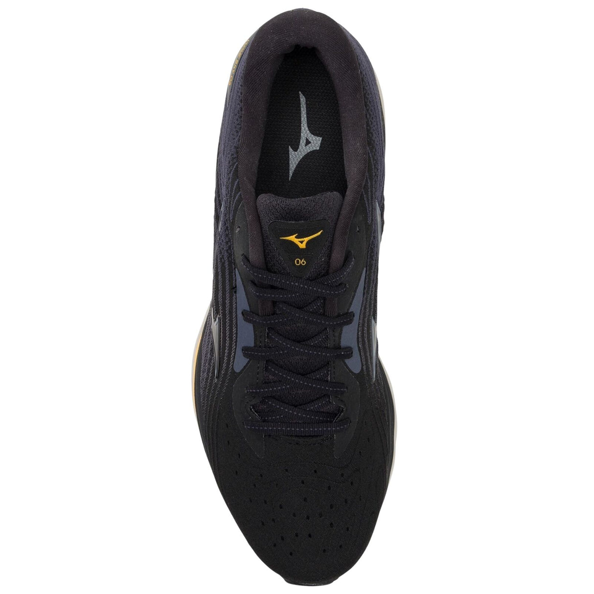 Mizuno Wave Sky 6 Mens Running Shoes Black / Tradewinds / Gold Fusion, Size 11.5