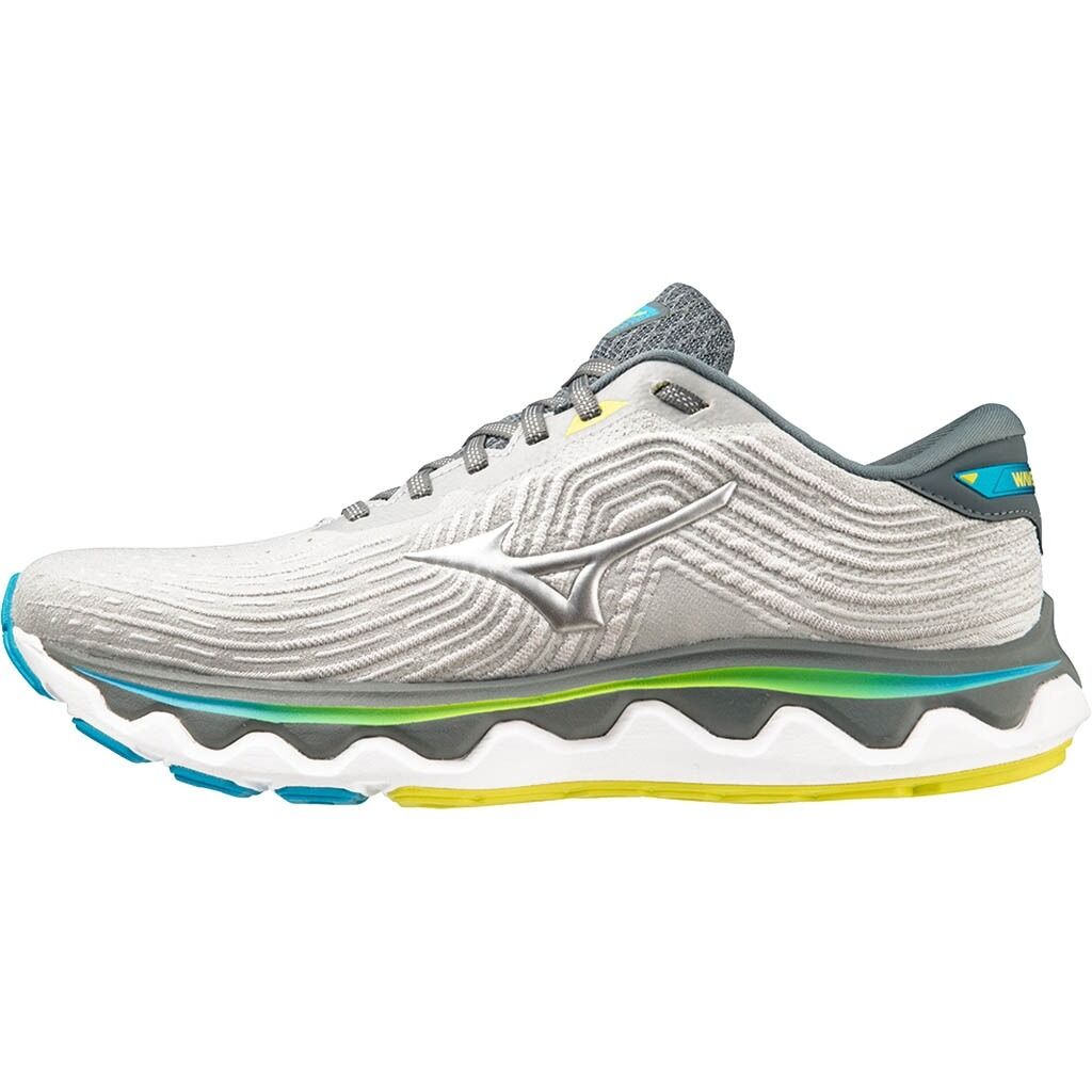Mizuno Wave Horizon 6 Mens Runners Sneakers Shoes in Pearl Blue/Silver/Bolt