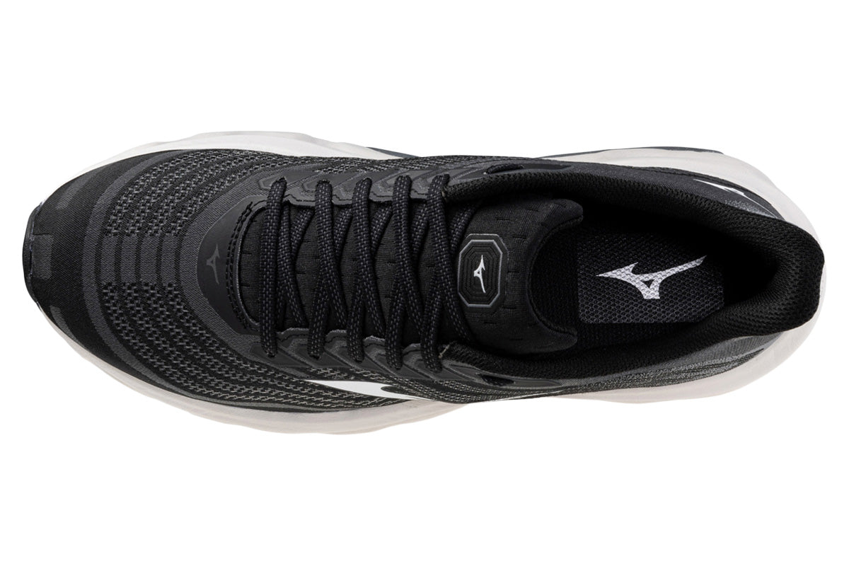 Mizuno Mens Wave Horizon 8 (2E Wide) in Black/White/Nimbus Cloud